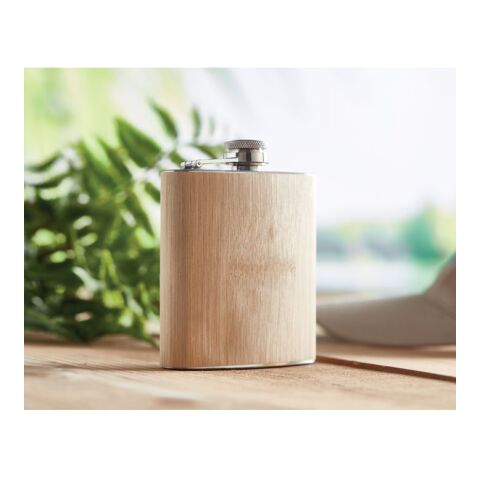 Bamboo slim hip flask 175ml beige | No Branding | not available | not available | not available