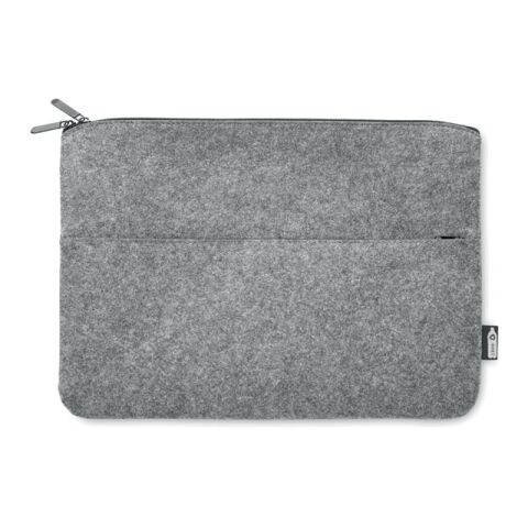 RPET felt zipped laptop bag grey | No Branding | not available | not available | not available