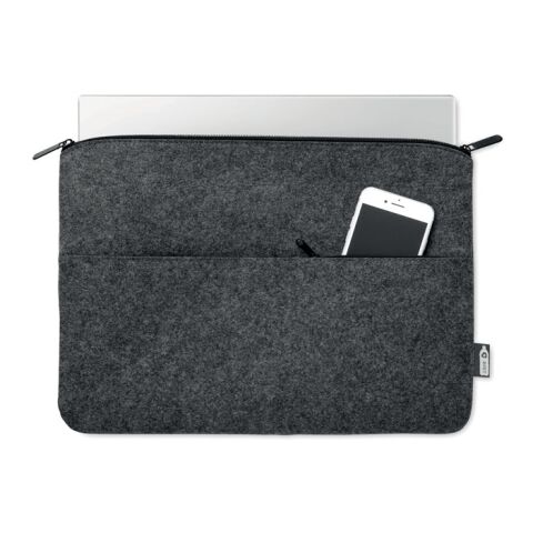 RPET felt zipped laptop bag grey | No Branding | not available | not available | not available