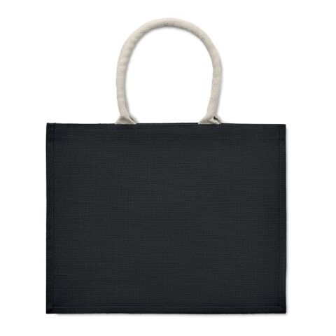Jute bag with cotton handle black