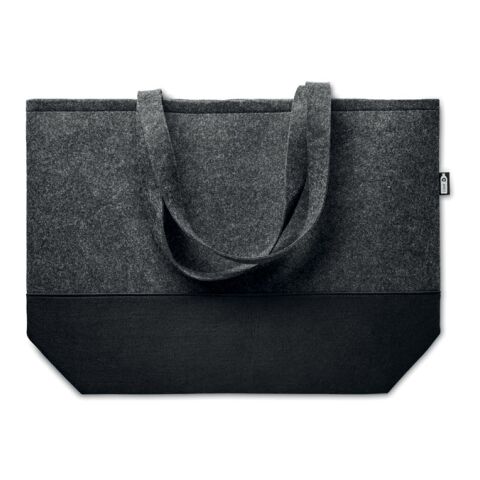RPET felt shopping bag with coloured base grey | No Branding | not available | not available | not available