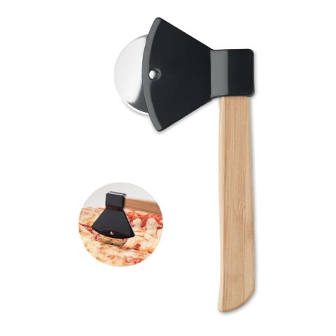 Pizza cutter bamboo handle black | No Branding | not available | not available