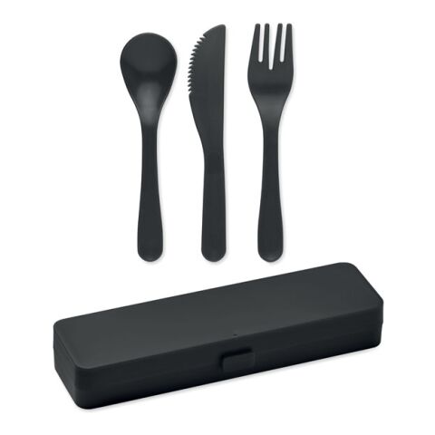 Cutlery set in PP black | No Branding | not available | not available | not available