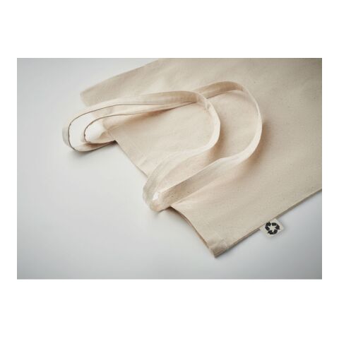 Recycled cotton shopping bag with long handles beige | No Branding | not available | not available | not available