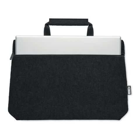 RPET felt zippered laptop bag black | No Branding | not available | not available | not available