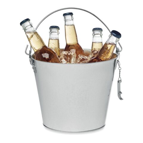 Metal beer bucket 4L matt silver | No Branding | not available | not available | not available