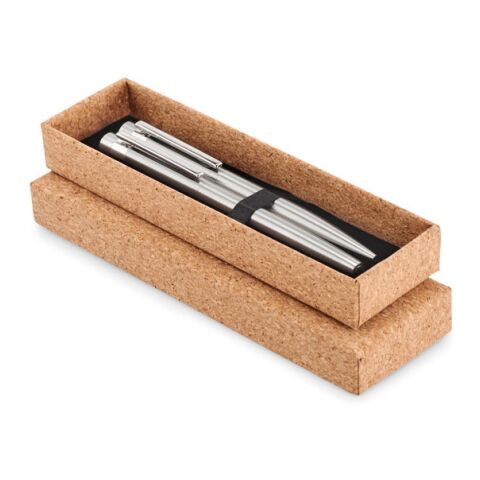 Recycled stainless steel pen set matt silver | No Branding | not available | not available