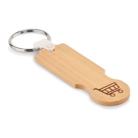 Bamboo euro token key ring wood | No Branding | not available | not available