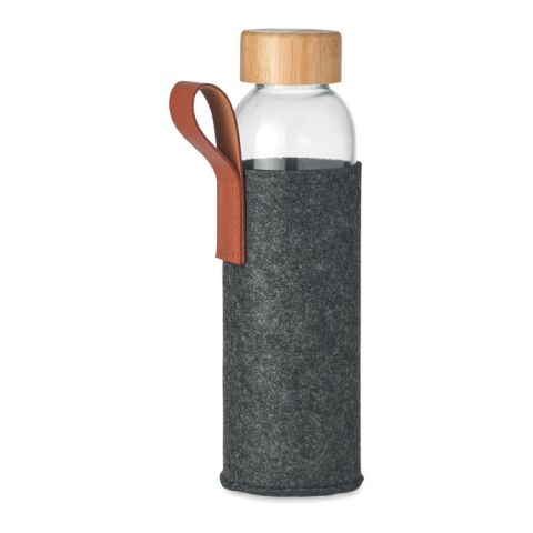 Glass bottle in RPET polyester pouch 500 ml grey | No Branding | not available | not available | not available