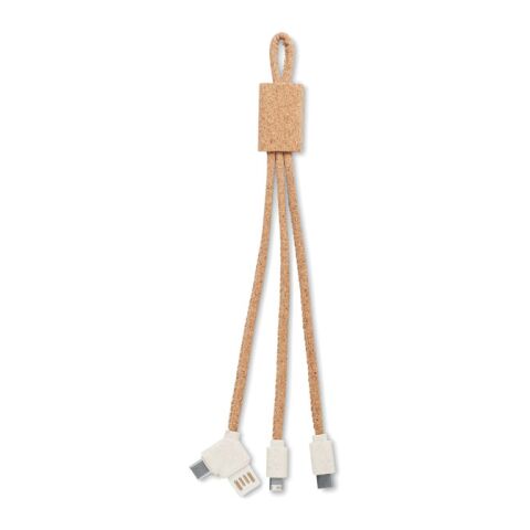 3 in 1 cork charging cable beige | No Branding | not available | not available