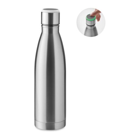 Double wall bottle 500 ml with hydration reminder matt silver | No Branding | not available | not available | not available