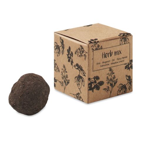 Herb seed bomb in carton box beige | No Branding | not available | not available | not available