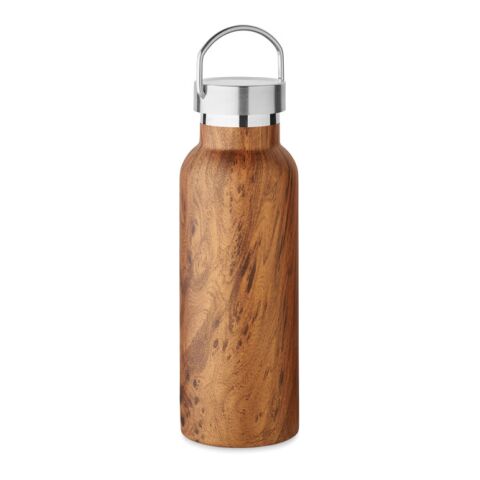 Wooden double wall insulated bottle 500ml brown | No Branding | not available | not available | not available