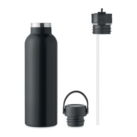 Double wall bottle with screw cap 700 ml black | No Branding | not available | not available | not available