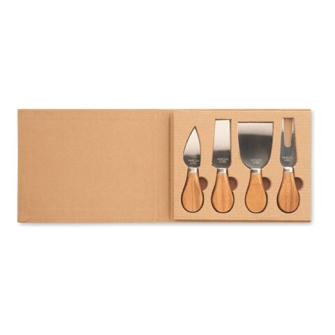 Set of 4 cheese knives wood | No Branding | not available | not available