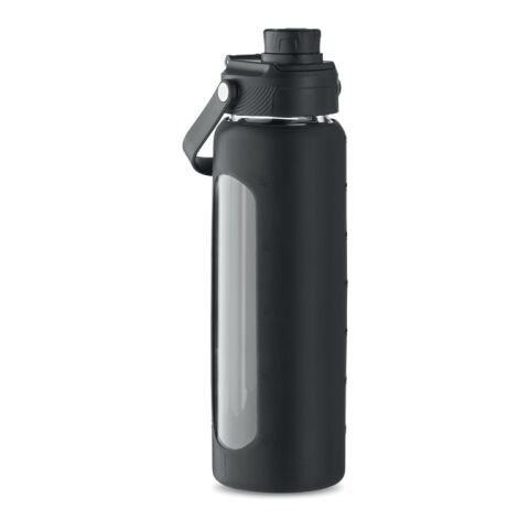 Glass bottle with sleeve 750 ml black | No Branding | not available | not available