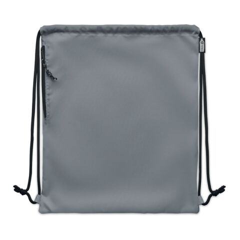 Large drawstring bag 300D RPET grey | No Branding | not available | not available | not available