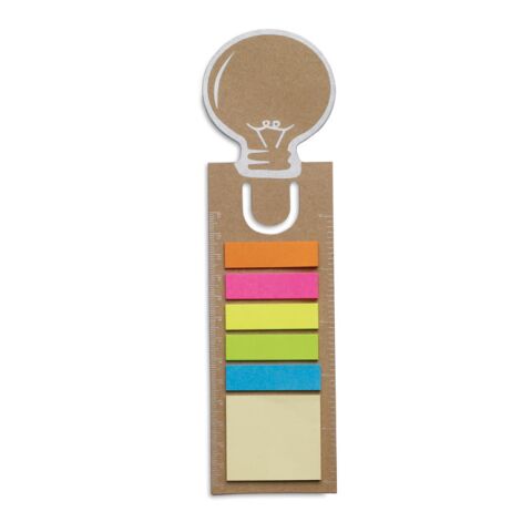 Bookmark with sticky memo pad beige | No Branding | not available | not available | not available
