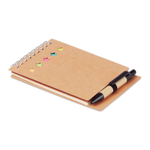 Notepad with pen and sticky notes beige | No Branding | not available | not available