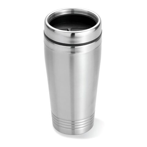 Double wall travel cup 400ml matt silver | No Branding | not available | not available | not available