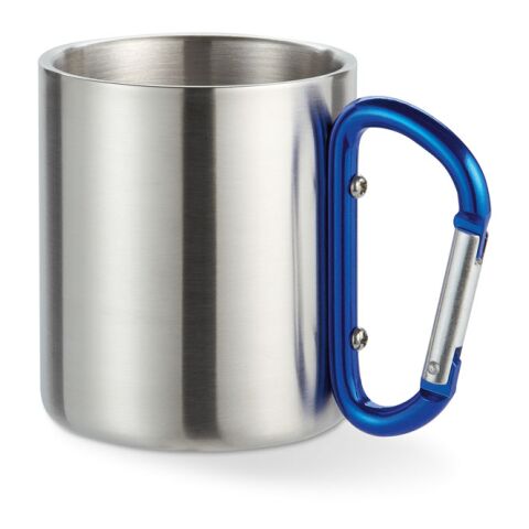 Metal mug and carabiner handle 220 ml blue | No Branding | not available | not available | not available