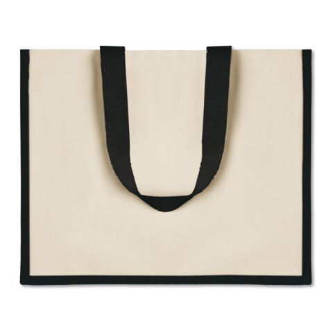 Jute and canvas shopping bag black | No Branding | not available | not available | not available
