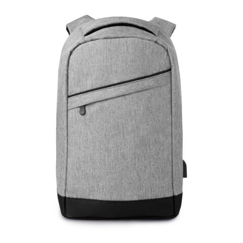 2 tone backpack incl USB plug grey | No Branding | not available | not available | not available