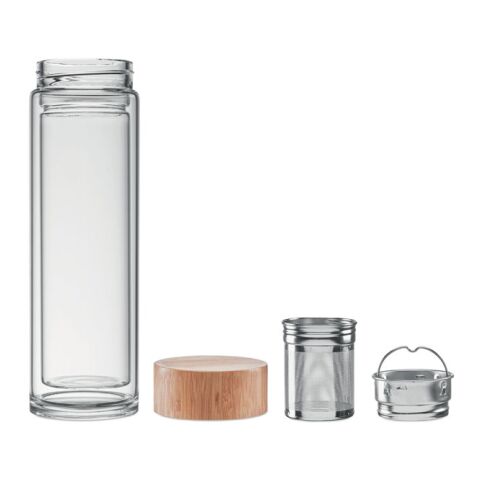 Double wall glass bottle 400ml transparent | No Branding | not available | not available