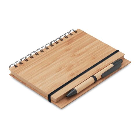 Bamboo notebook with pen lined wood | No Branding | not available | not available
