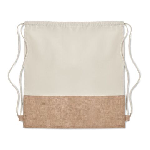 Drawstring bag with jute details beige | No Branding | not available | not available | not available