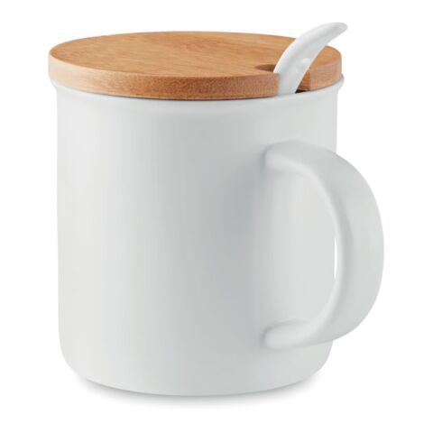 Porcelain mug with spoon white | No Branding | not available | not available