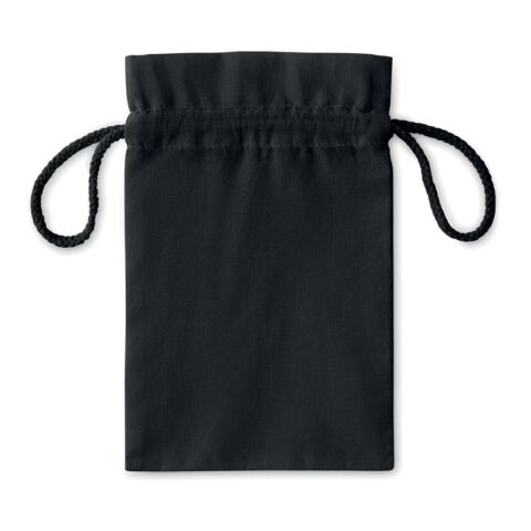 Small cotton draw cord bag black | No Branding | not available | not available | not available