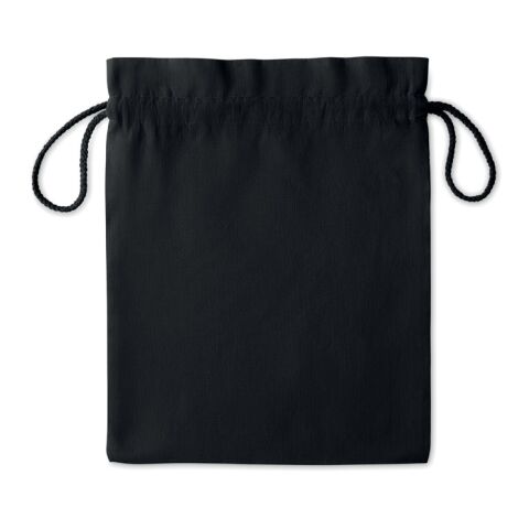 Medium Cotton draw cord bag, coloured black | No Branding | not available | not available | not available