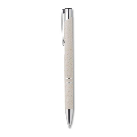 Wheat straw &amp; ABS push ball pen beige | No Branding | not available | not available