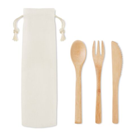 Bamboo cutlery set beige | No Branding | not available | not available | not available