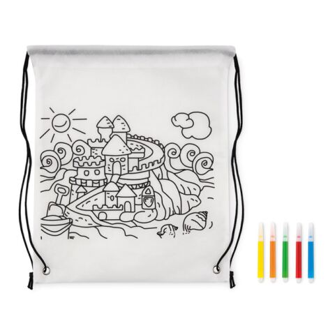 Non woven kids bag with markers white | No Branding | not available | not available | not available
