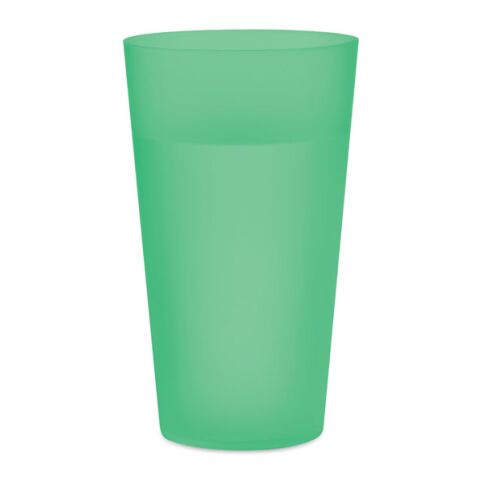 Reusable event cup 500ml transparent/green | No Branding | not available | not available