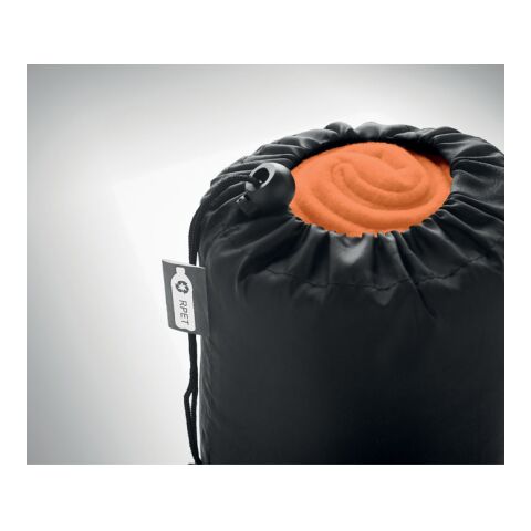 RPET fleece travel blanket in pouch orange | No Branding | not available | not available | not available
