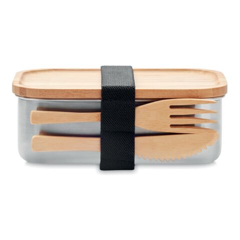 Stainless steel lunchbox 600ml wood