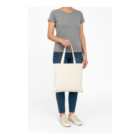 Shoppybag long handles cotton bag beige | Without Branding