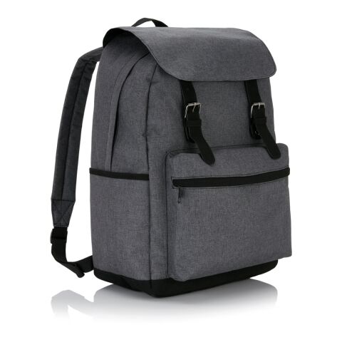 Laptop backpack with magnetic buckle straps grey | No Branding | not available | not available | not available