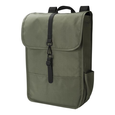 RPET Polyester (300D) flap backpack Lyric green | No Branding | not available | not available