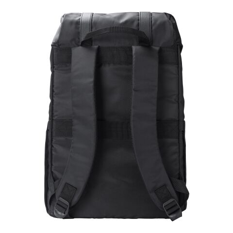 RPET (290T) polyester twill flap backpack Marlowe black | No Branding | not available | not available