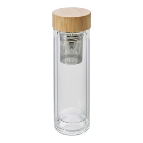 Bamboo and glass double walled bottle Vicente brown | No Branding | not available | not available