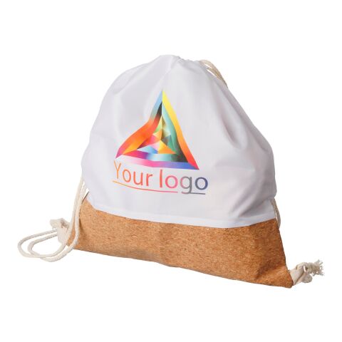 RPET and cork drawstring backpack Elodie white | No Branding | not available | not available