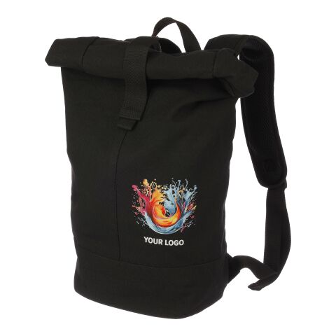 Polyester roll-top backpack Micah black | No Branding | not available | not available