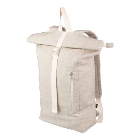Hemp (280 gr/m2) roll-top backpack Margarete khaki | No Branding | not available | not available