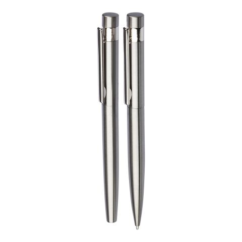 Recycled stainless steel writing set Fritz silver | No Branding | not available | not available