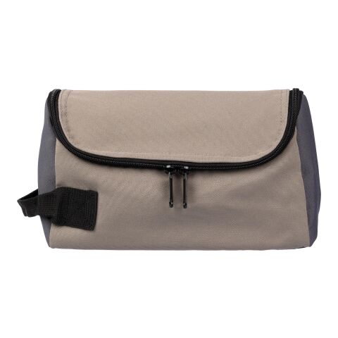 Polyester (600D) toiletry bag Niklas taupe | No Branding | not available | not available