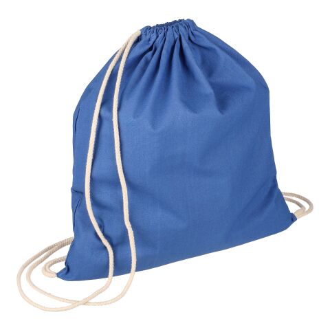 Oeko-Tex cotton (140 gsm) drawstring backpack Bridget blue | No Branding | not available | not available